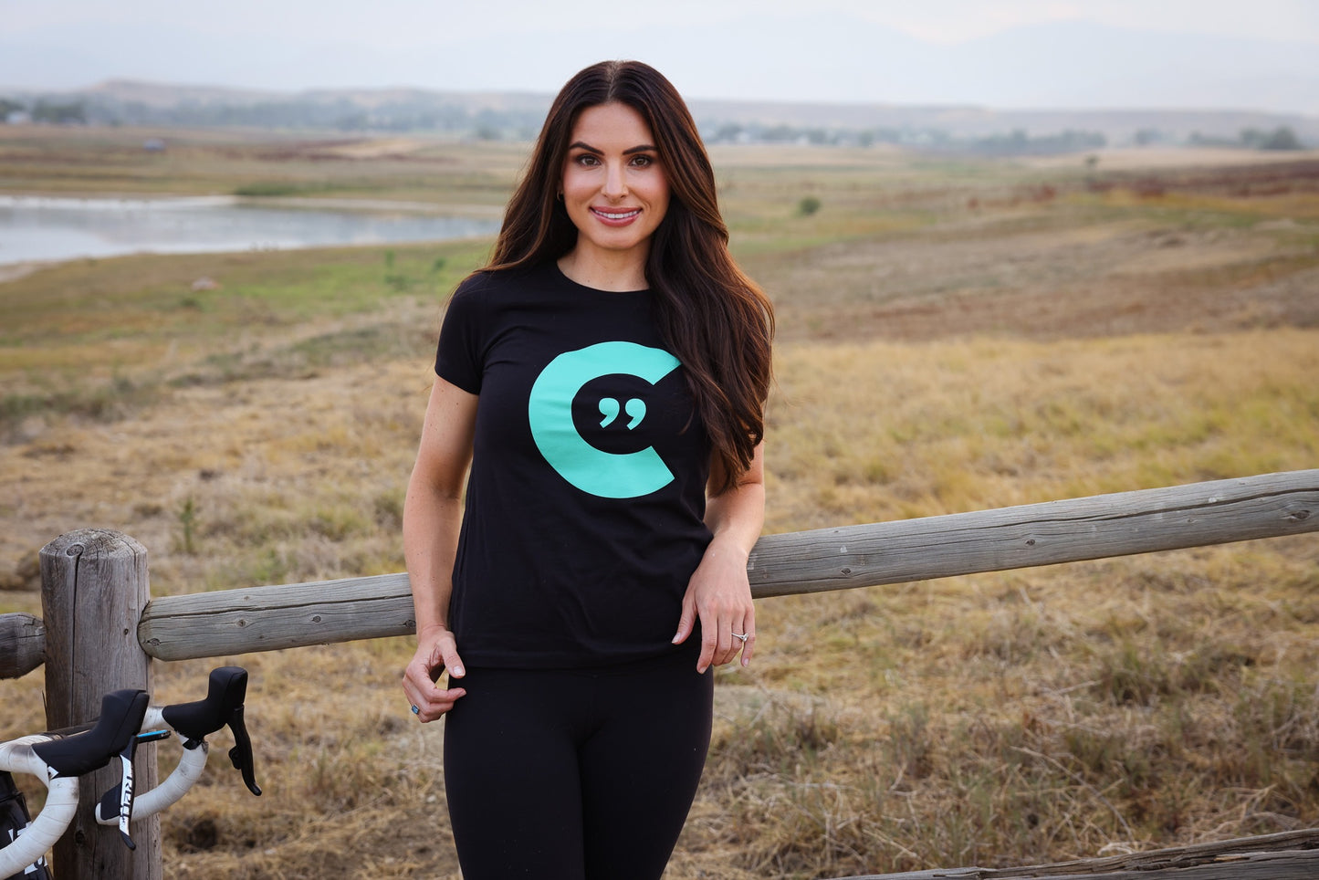 CINCH "C" - Ladies T-Shirt (Black/Teal)